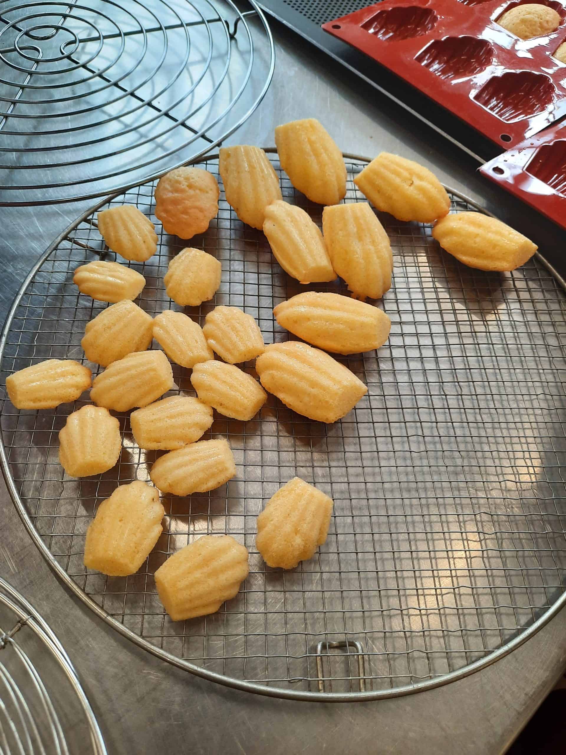Unmold the madeleines and let cool on a wire rack after baking