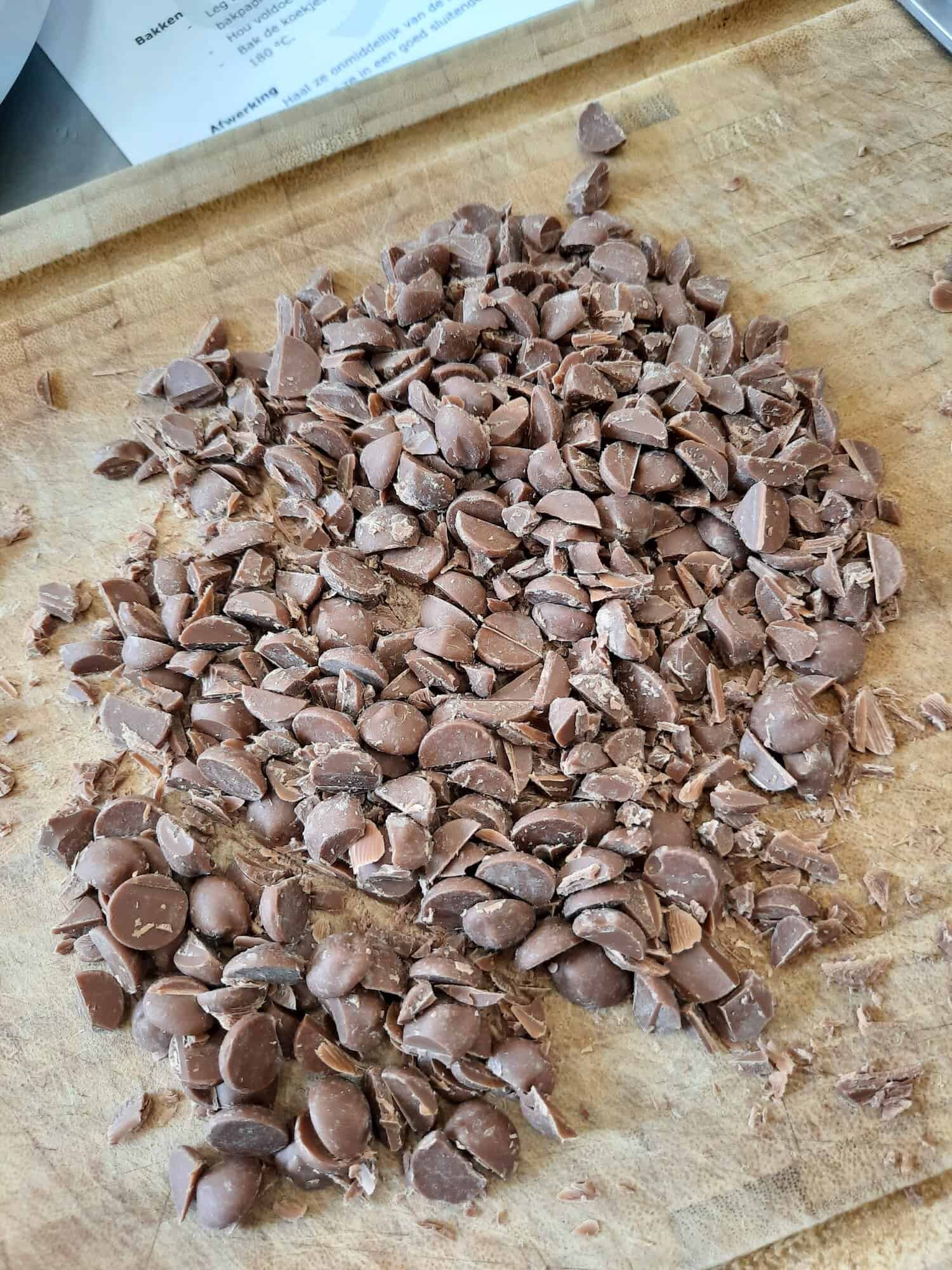 Chopped up chocolate chips