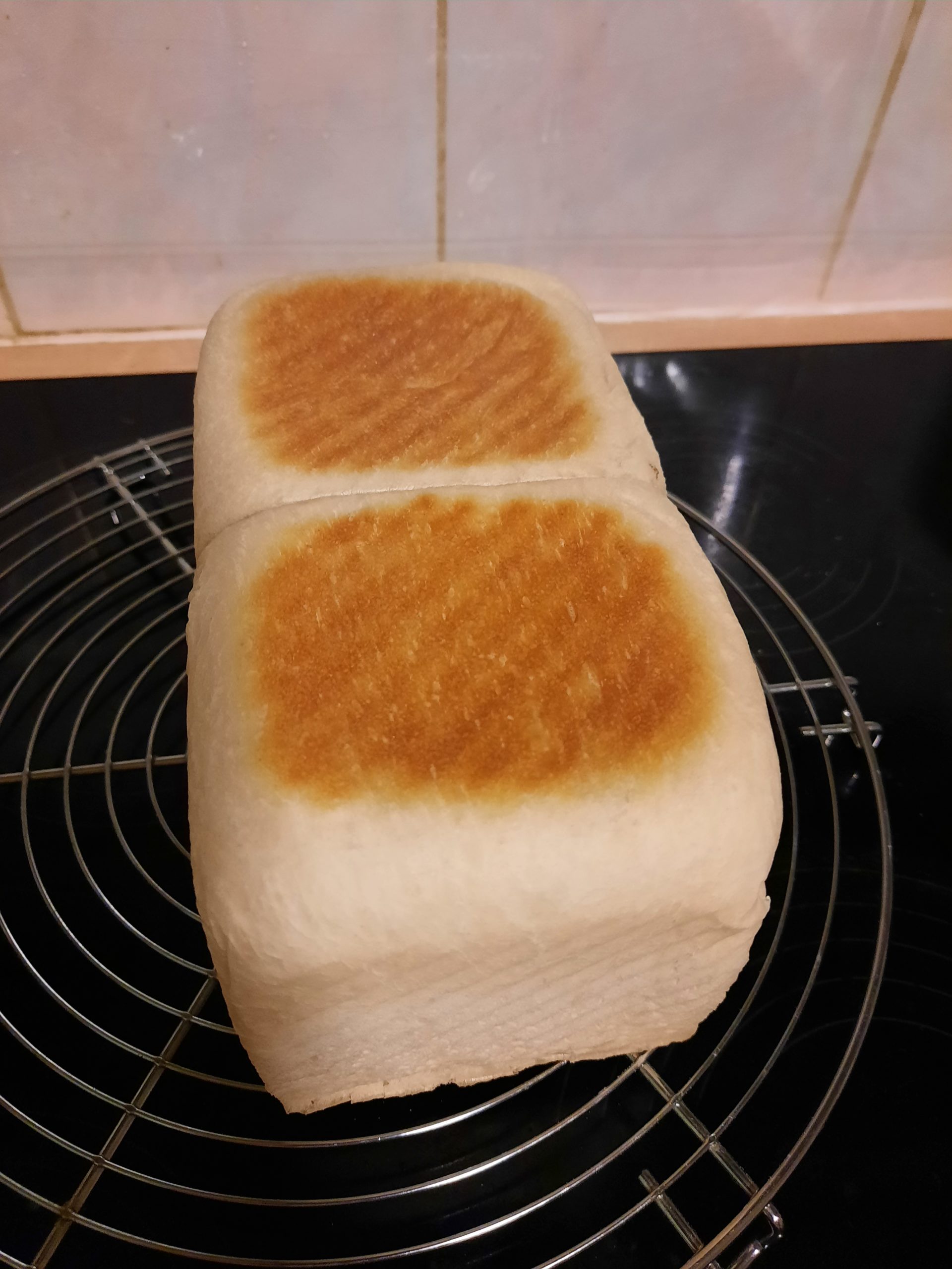 The second baked toast was successful but not perfect because the color was too white