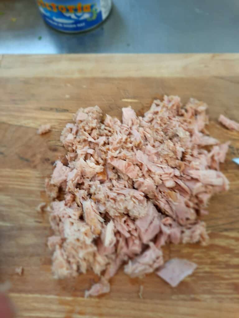 canned tuna strained and chopped